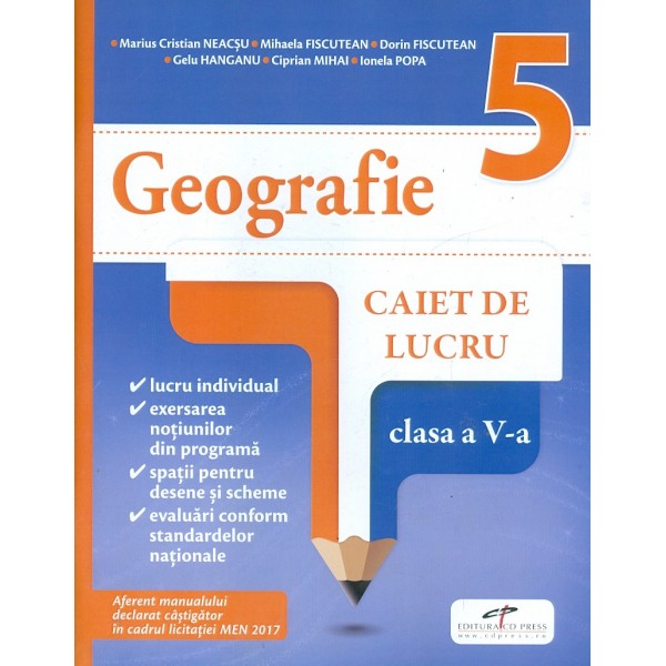 Geografie, clasa a V-a. Caiet de lucru