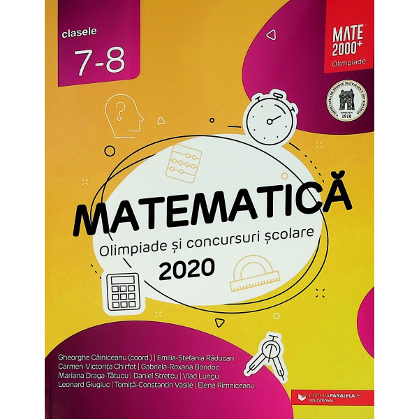 Matematica, clasele VII-VIII - Olimpiade si concursuri, 2020