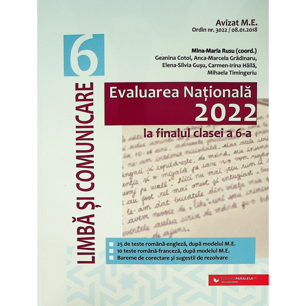 Limba si comunicare, clasa a VI-a - Evaluarea Nationala 2022